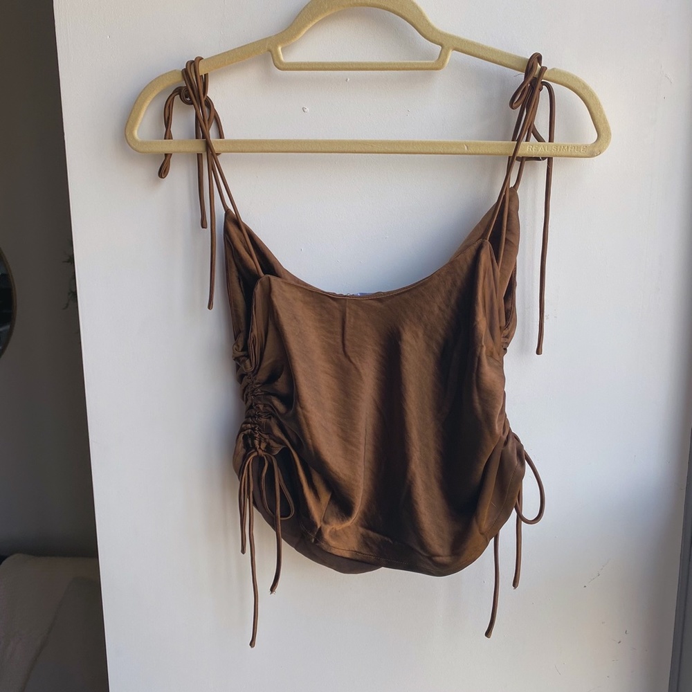 Lioness String Along Ruched Cami in Brown - Picture 6 of 6